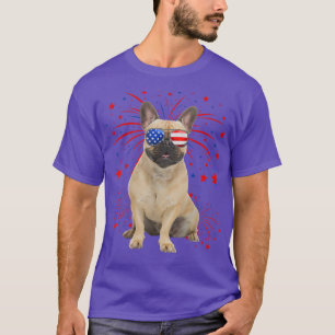 Camiseta Incrível Bulldog Francês Cão Americano Bandeira 4°
