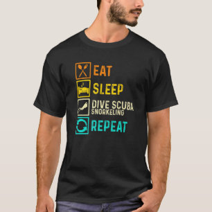 Camiseta Incrível Comer Dormir Scuba Snorkeling Repetir Apn