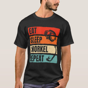 Camiseta Incrível Comer Dormir Snorkel Repetir Mergulhador