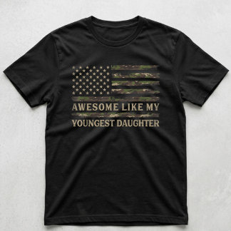 Camiseta Incrível Como Minha Filha Mais Nova Camuflado Pai