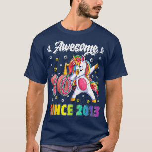 Camiseta Incrível Dabbing Unicorn Birthday, 10 anos