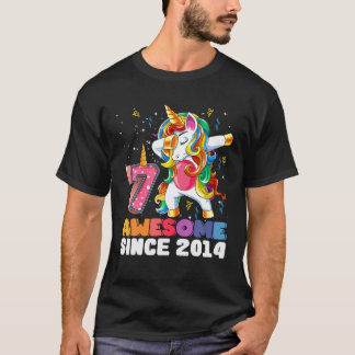 Camiseta Incrível Dabbing Unicorn Birthday, 7 anos, garota 