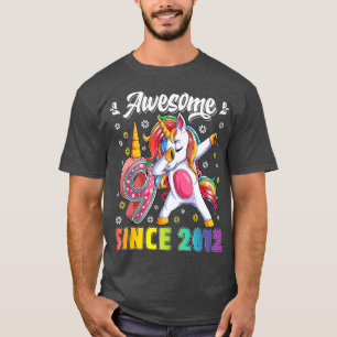 Camiseta Incrível dabbing unicórnio aniversário de 9 anos R