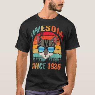 Camiseta Incrível Desde 1936 87º Aniversário Para Gato