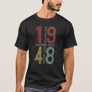 Camiseta Incrível Desde 1948 75º aniversário 75 anos Ret