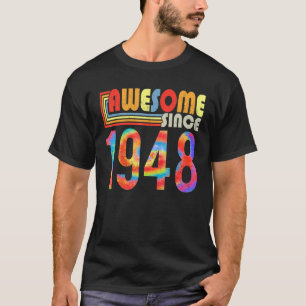 Camiseta Incrível desde 1948 75º Aniversário Retro Rainbow 