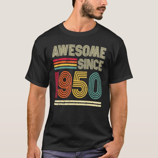 Camiseta Incrível desde 1950 73º Aniversário Retro (Frente)