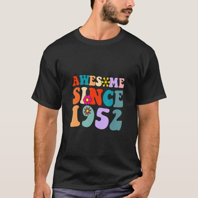 Camiseta Incrível Desde 1952, Aniversário Legal Retro Vinta (Frente)