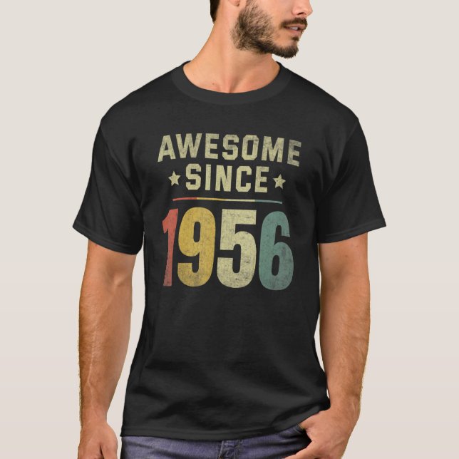 Camiseta Incrível desde 1956 66º aniversário Retro Men Wome (Frente)