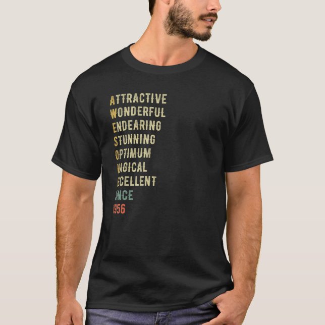 Camiseta Incrível desde 1956 67 anos 67 anos Homens W (Frente)