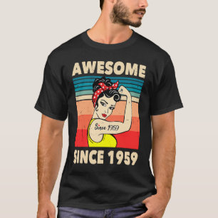 Camiseta Incrível Desde 1959, 64 anos, Decorato de Aniversá
