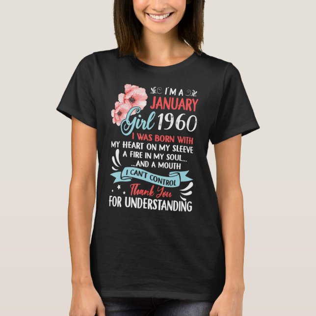 Camiseta Incrível desde 1960 63º Aniversário Eu sou um Jane (Frente)