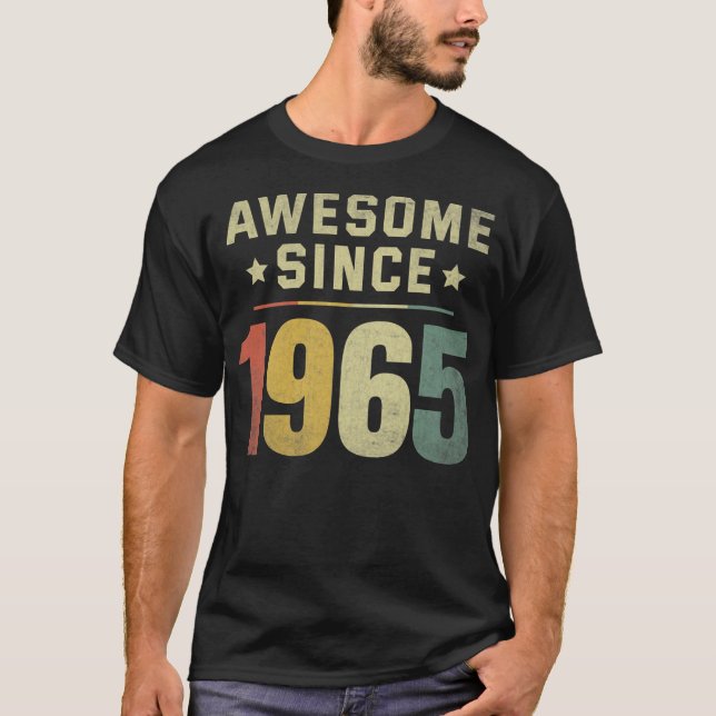 Camiseta Incrível desde 1965 57º Aniversário Retro Men Wome (Frente)