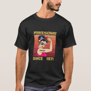 Camiseta Incrível Desde 1971 50 Anos Para As Mulheres Retro