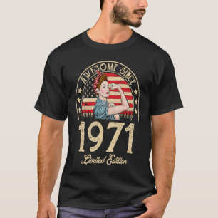 Camiseta Incrível Desde 1971 Vintage 1971 51rua Aniversário