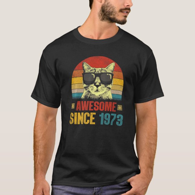 Camiseta Incrível desde 1973 50º Aniversário Cat (Frente)