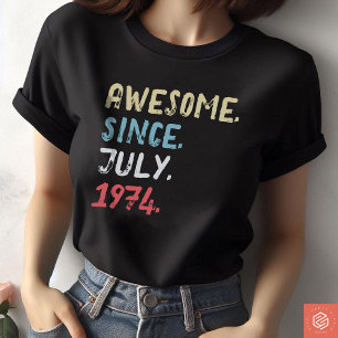 Camiseta Incrível desde 1974, 50º aniversário personalizado