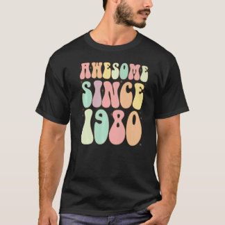 Camiseta Incrível Desde 1980 Aniversário 42 Anos Mulheres
