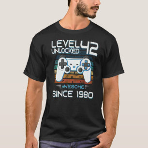 Camiseta Incrível Desde 1980 Aniversário Nível 42 Gam Desbl
