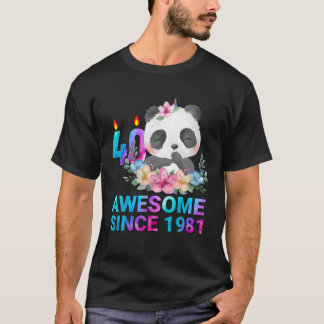 Camiseta Incrível Desde 1981, Cute Panda 40 Anos De Idade 4