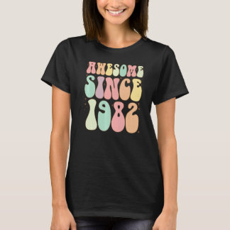 Camiseta Incrível Desde 1982 Aniversário 40 Anos Mulheres
