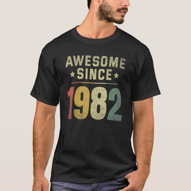 Camiseta Incrível Desde 1982 aniversário de 40 anos Retro M (Frente)