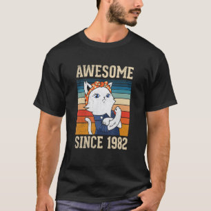 Camiseta Incrível Desde 1982 Mulheres Vintage Aniversário D