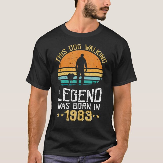 Camiseta Incrível Desde 1983 39º Cachorro de Aniversário Na (Frente)