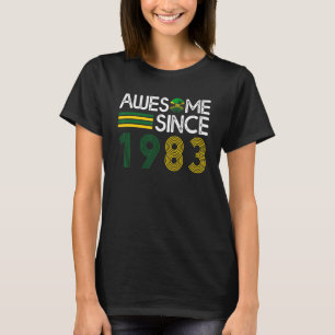 Camiseta Incrível Desde 1983 Flag Jamaican Bday, 39 Anos