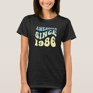 Camiseta Incrível Desde 1986 Vintage Retro Birthday