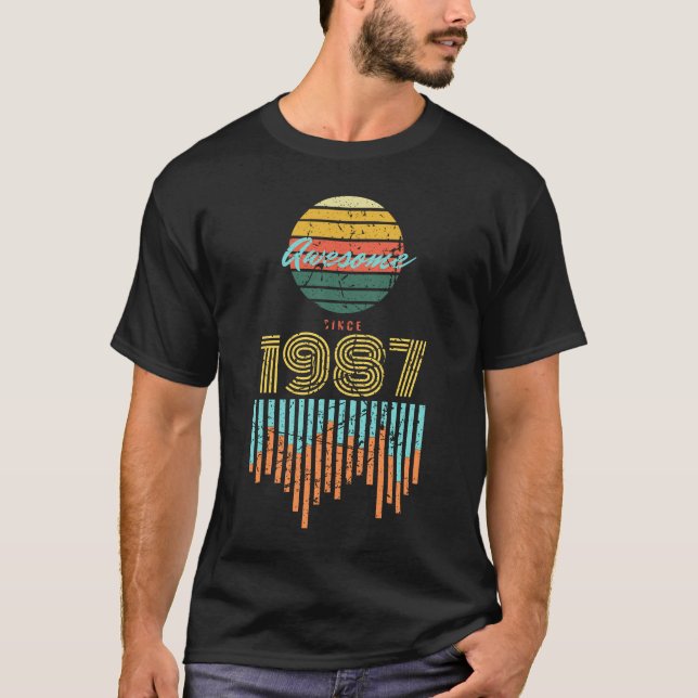 Camiseta Incrível desde 1987 Vintage 33º aniversário (Frente)