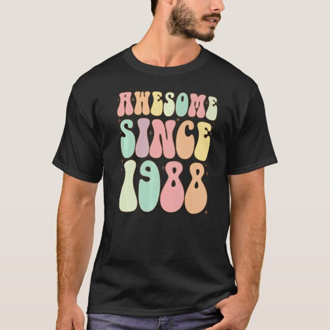Camiseta Incrível Desde 1988 Aniversário De 34 Anos Mulhere (Frente)