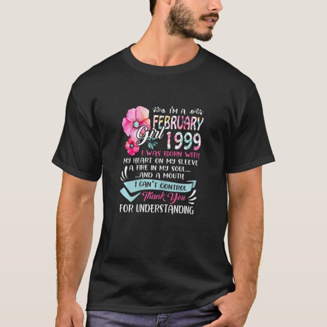 Camiseta Incrível Desde 1999 23º Aniversário I M A Fevereir (Frente)