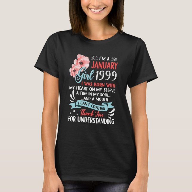 Camiseta Incrível desde 1999 24º Aniversário Eu sou um Jane (Frente)