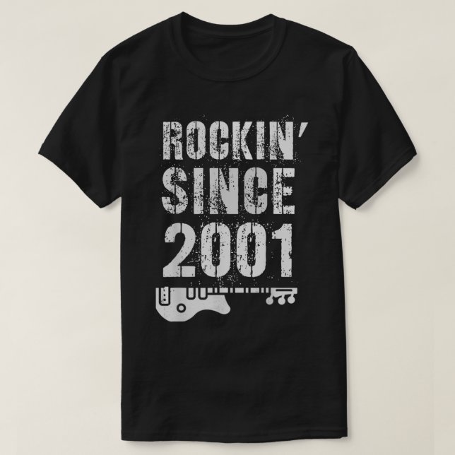 Camiseta Incrível Desde 2001 A Legendária Rockstar 21ruas (Frente do Design)