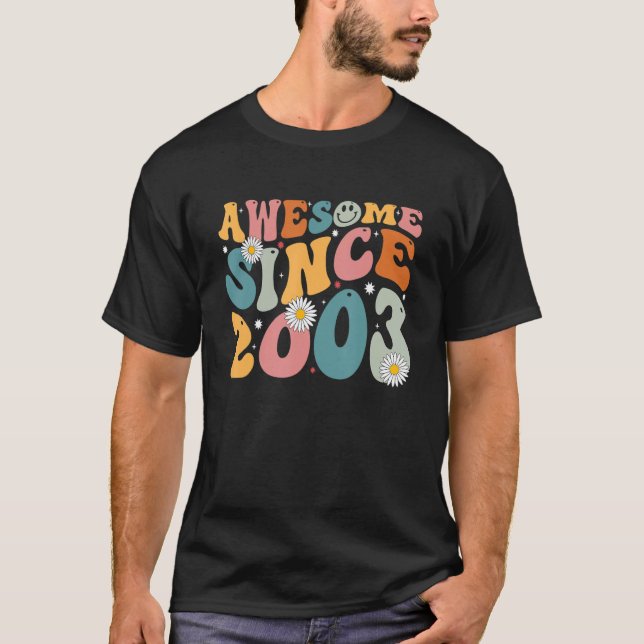Camiseta Incrível Desde 2003 20 Aniversário Nascer Retro Em (Frente)