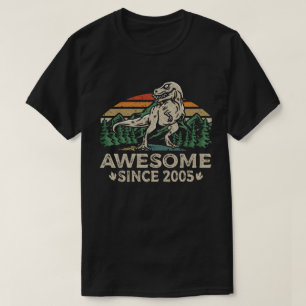 Camiseta Incrível desde 2005 Retro Dinossaur 17º Anivers