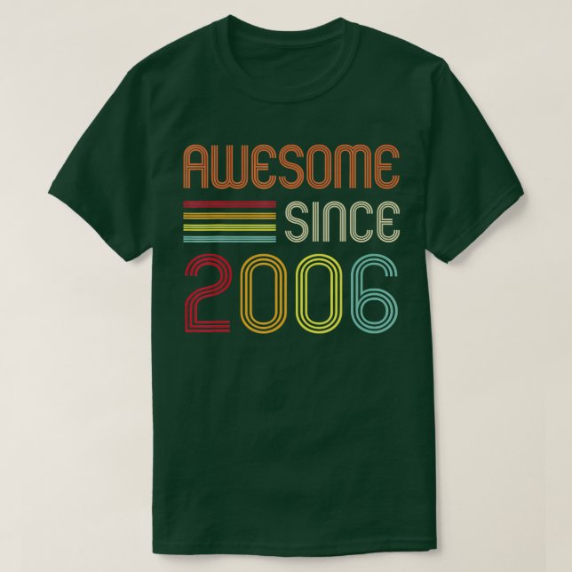Camiseta Incrível desde 2006 16º Aniversário Retro (Frente do Design)