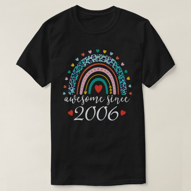 Camiseta Incrível desde 2006, Rainbow 16º Aniversário Ofert (Frente do Design)