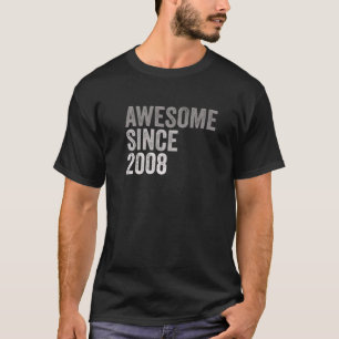 Camiseta Incrível Desde 2008 13 Birthda, Engraçado, 13 Anos