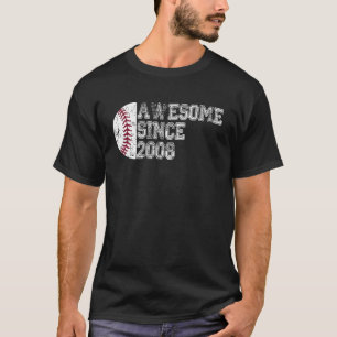 Camiseta Incrível desde 2008 15 Birthday Baseball de 15 ano