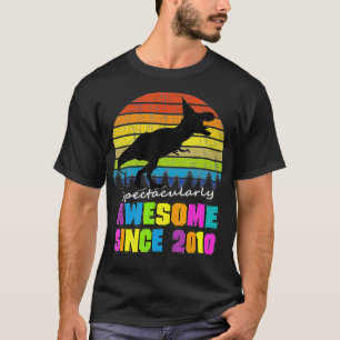Camiseta Incrível Desde 2010 Garoto De Aniversário Do Dinos