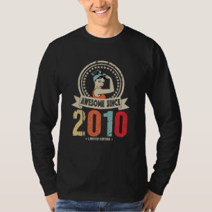 Camiseta Incrível desde 2010 Vintage 12ª Festa de aniversár
