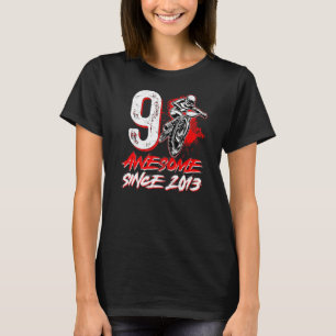 Camiseta Incrível desde 2013 9º Aniversário BMX Bike Rider 