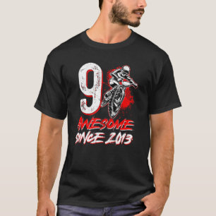 Camiseta Incrível desde 2013 9º Aniversário BMX Bike Rider