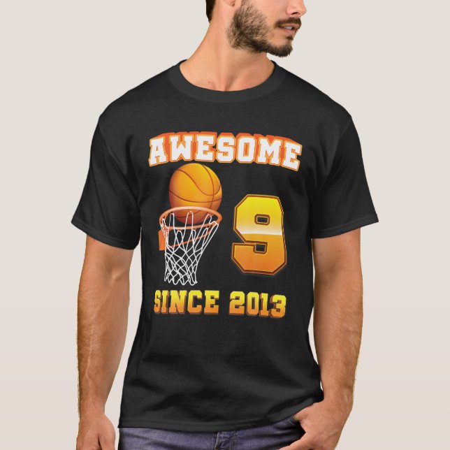 Camiseta Incrível Desde 2013 Basquete 9 Anos (Frente)