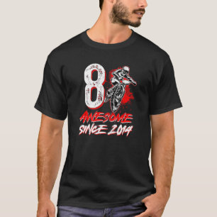 Camiseta Incrível desde 2014 8º Aniversário BMX Bike Rider