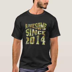 Camiseta Incrível desde 2014 Camo Camouflage Retro 8º Nasci