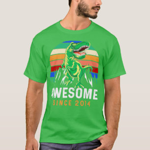 Camiseta Incrível Desde 2014, Dinossauro, Nascido 6 de 6 An