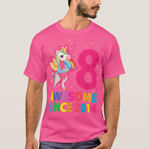 Camiseta Incrível desde 2014, Unicorn Girls 8.o aniversário
